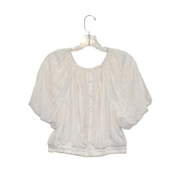 By The River Swiss Dot Boho Summer Crop Top Size L NWOT - Picture 2 of 11